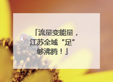 流量变能量，江苏全域“足”够沸腾！