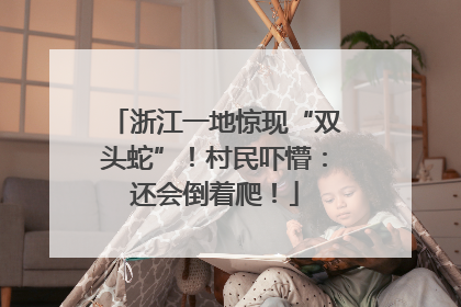 浙江一地惊现“双头蛇”！村民吓懵：还会倒着爬！