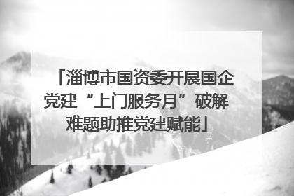淄博市国资委开展国企党建“上门服务月”破解难题助推党建赋能