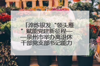 淬炼银发“领头雁”赋能党建新征程——泉州市举办离退休干部党支部书记能力建设专题培训