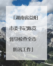 湖南省益阳市委书记陈竞督导检查全市防汛工作