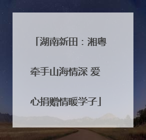 湖南新田：湘粤牵手山海情深 爱心捐赠情暖学子