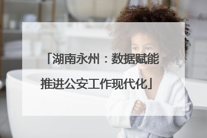 湖南永州：数据赋能推进公安工作现代化