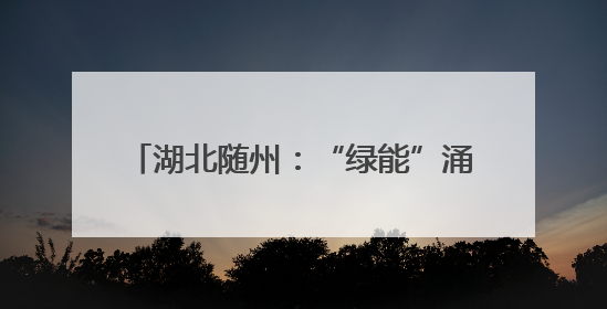 湖北随州：“绿能”涌动助力城市转型发展
