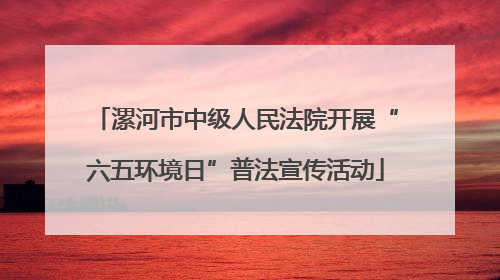 漯河市中级人民法院开展“六五环境日”普法宣传活动
