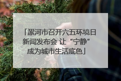 漯河市召开六五环境日新闻发布会 让“宁静”成为城市生活底色
