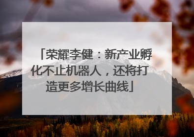 荣耀李健：新产业孵化不止机器人，还将打造更多增长曲线