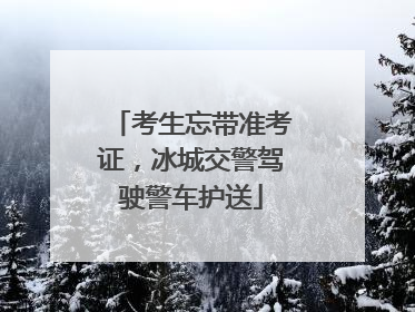 考生忘带准考证，冰城交警驾驶警车护送