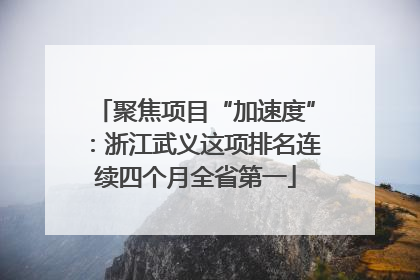 聚焦项目“加速度”：浙江武义这项排名连续四个月全省第一
