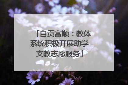 自贡富顺：教体系统积极开展助学支教志愿服务