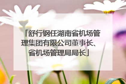 舒行钢任湖南省机场管理集团有限公司董事长、省机场管理局局长