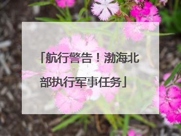 航行警告！渤海北部执行军事任务