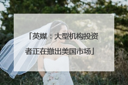 英媒：大型机构投资者正在撤出美国市场