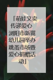 萌娃义卖传递爱心 浏阳市新翼幼儿园举办跳蚤市场暨爱心捐赠活动