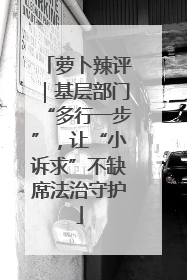 萝卜辣评｜基层部门“多行一步”，让“小诉求”不缺席法治守护