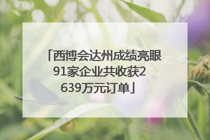西博会达州成绩亮眼 91家企业共收获2639万元订单