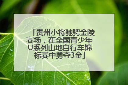 贵州小将驰骋金陵赛场，在全国青少年U系列山地自行车锦标赛中勇夺3金