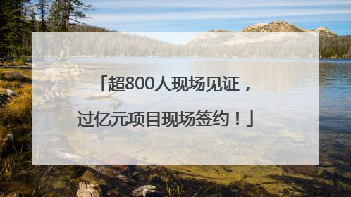 超800人现场见证，过亿元项目现场签约！