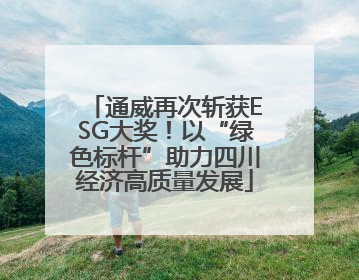 通威再次斩获ESG大奖！以“绿色标杆”助力四川经济高质量发展