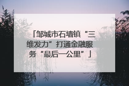 邹城市石墙镇“三维发力”打通金融服务“最后一公里”