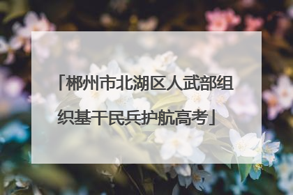 郴州市北湖区人武部组织基干民兵护航高考