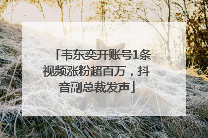 韦东奕开账号1条视频涨粉超百万，抖音副总裁发声