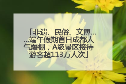 非遗、民俗、文博……端午假期首日成都人气爆棚，A级景区接待游客超113万人次