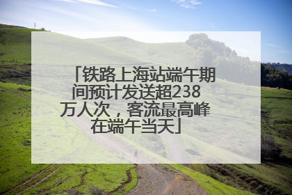 铁路上海站端午期间预计发送超238万人次，客流最高峰在端午当天