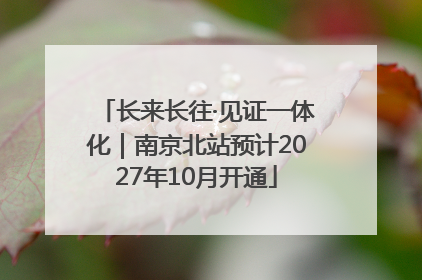 长来长往·见证一体化｜南京北站预计2027年10月开通