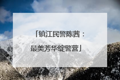 镇江民警陈茜：最美芳华绽警营