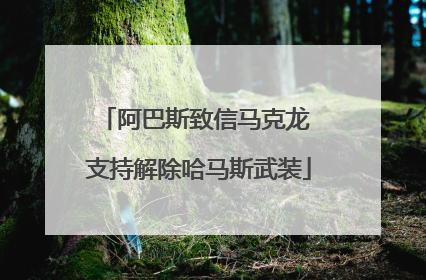 阿巴斯致信马克龙 支持解除哈马斯武装