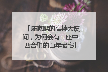 陆家嘴的高楼大厦间，为何会有一座中西合璧的百年老宅