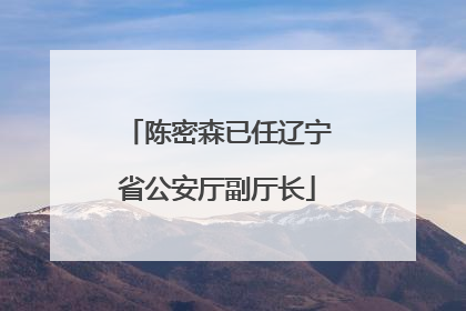 陈密森已任辽宁省公安厅副厅长