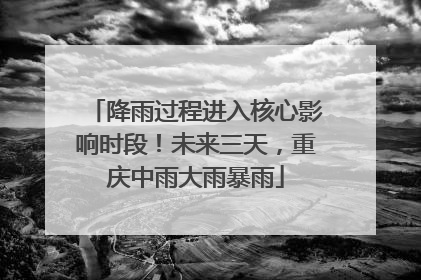 降雨过程进入核心影响时段！未来三天，重庆中雨大雨暴雨