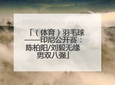 （体育）羽毛球——印尼公开赛：陈柏阳/刘毅无缘男双八强