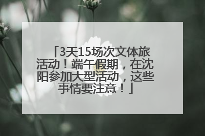 3天15场次文体旅活动！端午假期，在沈阳参加大型活动，这些事情要注意！