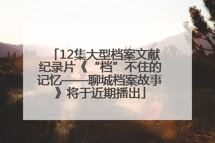 12集大型档案文献纪录片《“档”不住的记忆——聊城档案故事》将于近期播出