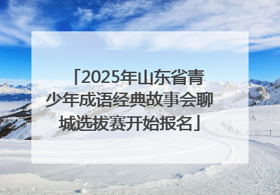 2025年山东省青少年成语经典故事会聊城选拔赛开始报名