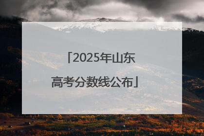 2025年山东高考分数线公布