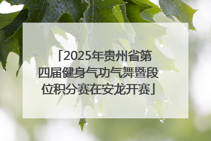 2025年贵州省第四届健身气功气舞暨段位积分赛在安龙开赛