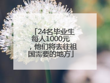 24名毕业生每人1000元，他们将去往祖国需要的地方