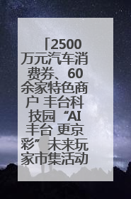 2500万元汽车消费券、60余家特色商户 丰台科技园“AI丰台 更京彩”未来玩家市集活动正式开幕
