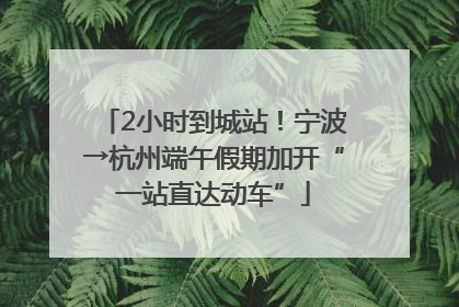 2小时到城站！宁波→杭州端午假期加开“一站直达动车”