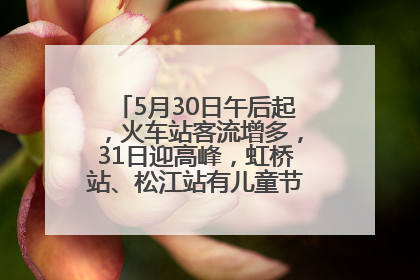 5月30日午后起，火车站客流增多，31日迎高峰，虹桥站、松江站有儿童节和端午亲子活动