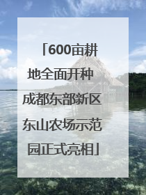 600亩耕地全面开种 成都东部新区东山农场示范园正式亮相