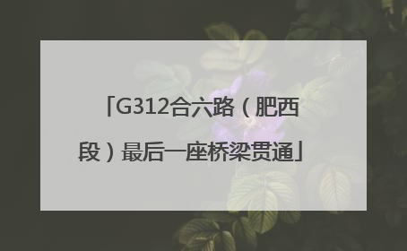 G312合六路（肥西段）最后一座桥梁贯通