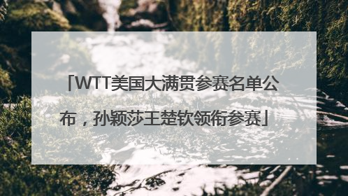 WTT美国大满贯参赛名单公布，孙颖莎王楚钦领衔参赛